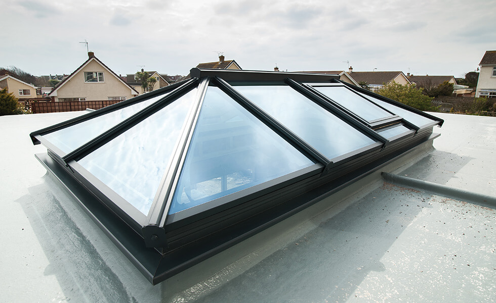 Black aluminium roof lantern