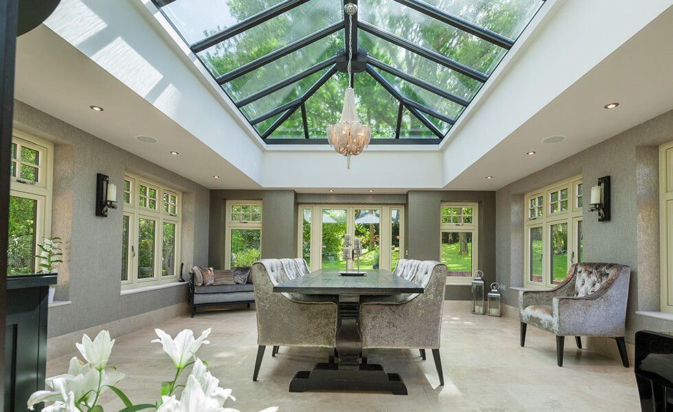 Cream orangery interior view