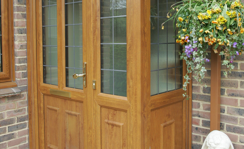 Golden oak uPVC porch