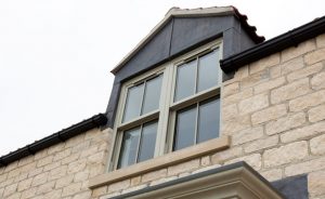 Green uPVC sliding sash windows