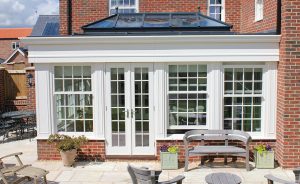 Traditional white uPVC orangery