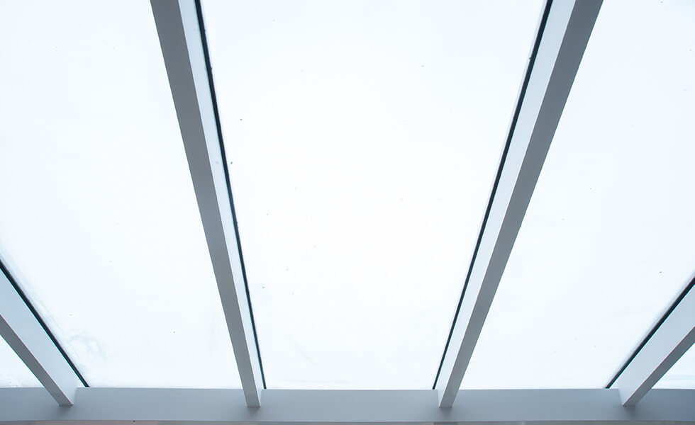 Veranda glass close up