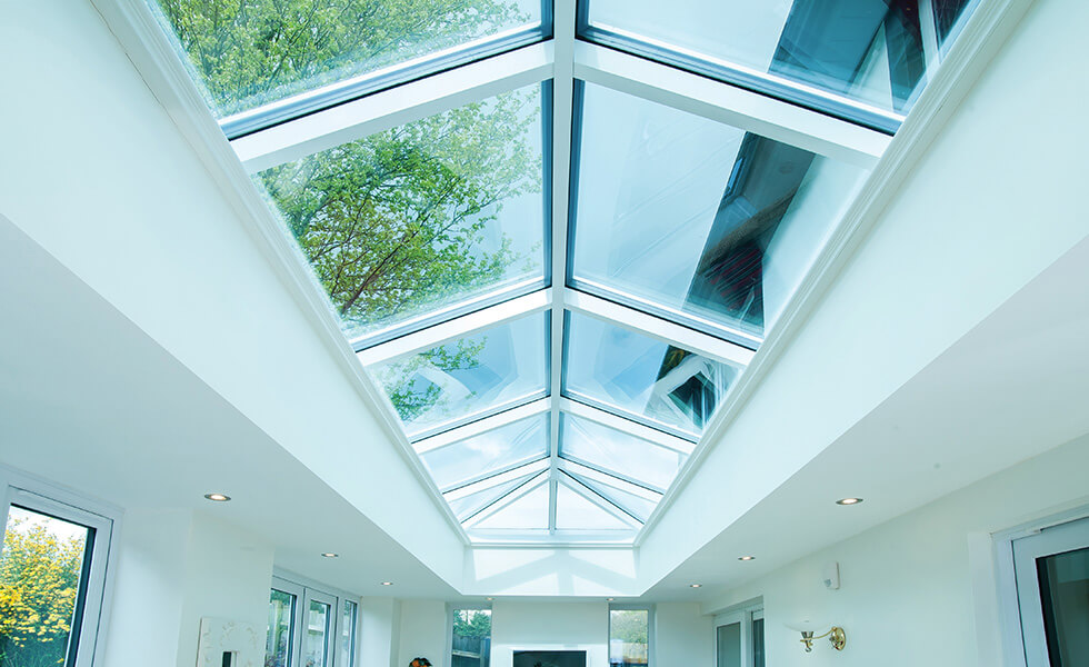 White lantern roof interior view