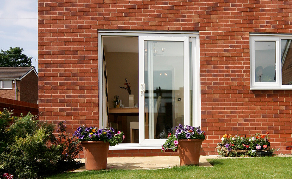 White uPVC sliding patio door