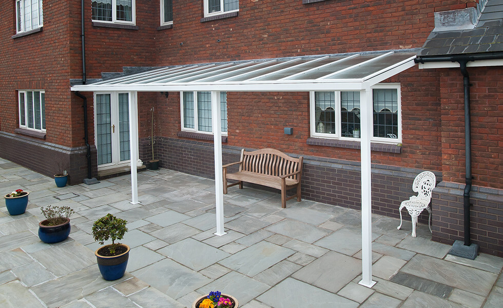 White uPVC veranda installation