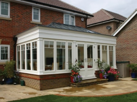 white conservatory extension