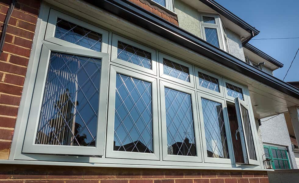 uPVC flush sash windows with leaded glass