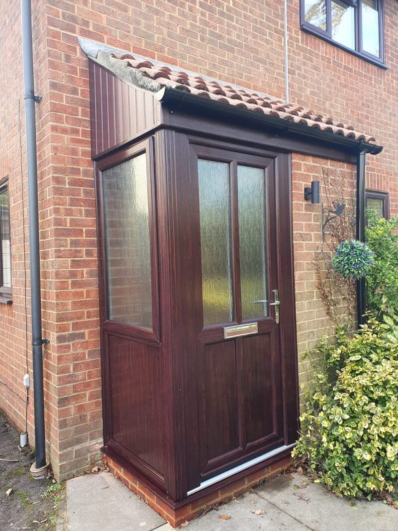 Rosewood uPVC porch