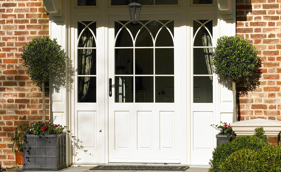 White timber front door.