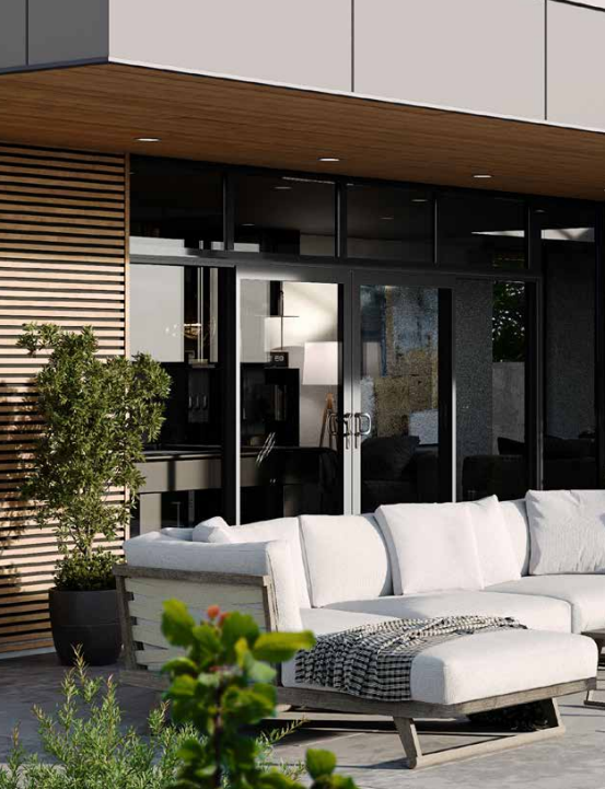 A stellar sliding patio door, made using aluminium materials.