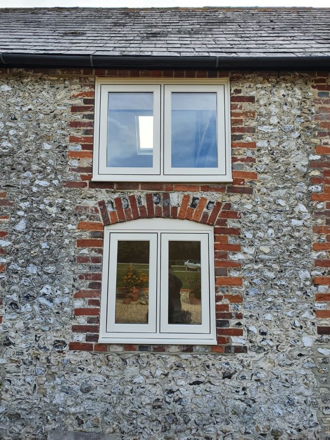 close-up of modern windows